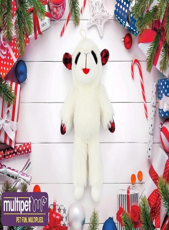 Multipet Small Holiday Lambchop Dog Toy Plush Plaid 7" | Plush Pet Dog Toy Squeaker | Lambchop Gingham Red/Black | 7 Inches | Squeaky Lamb Chop Dogs Toys | Small/Medium Breed | Officially Licensed - Image 3